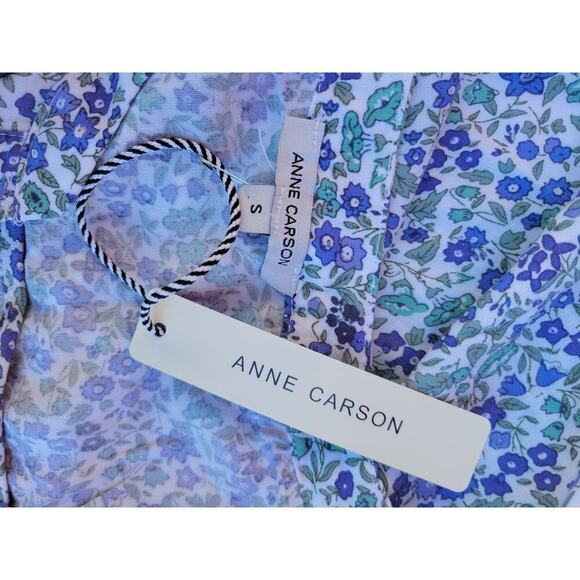 Anne Carson women's floral 3/4 Sleeves VNeck Blouse  - small - Picture 5 of 7